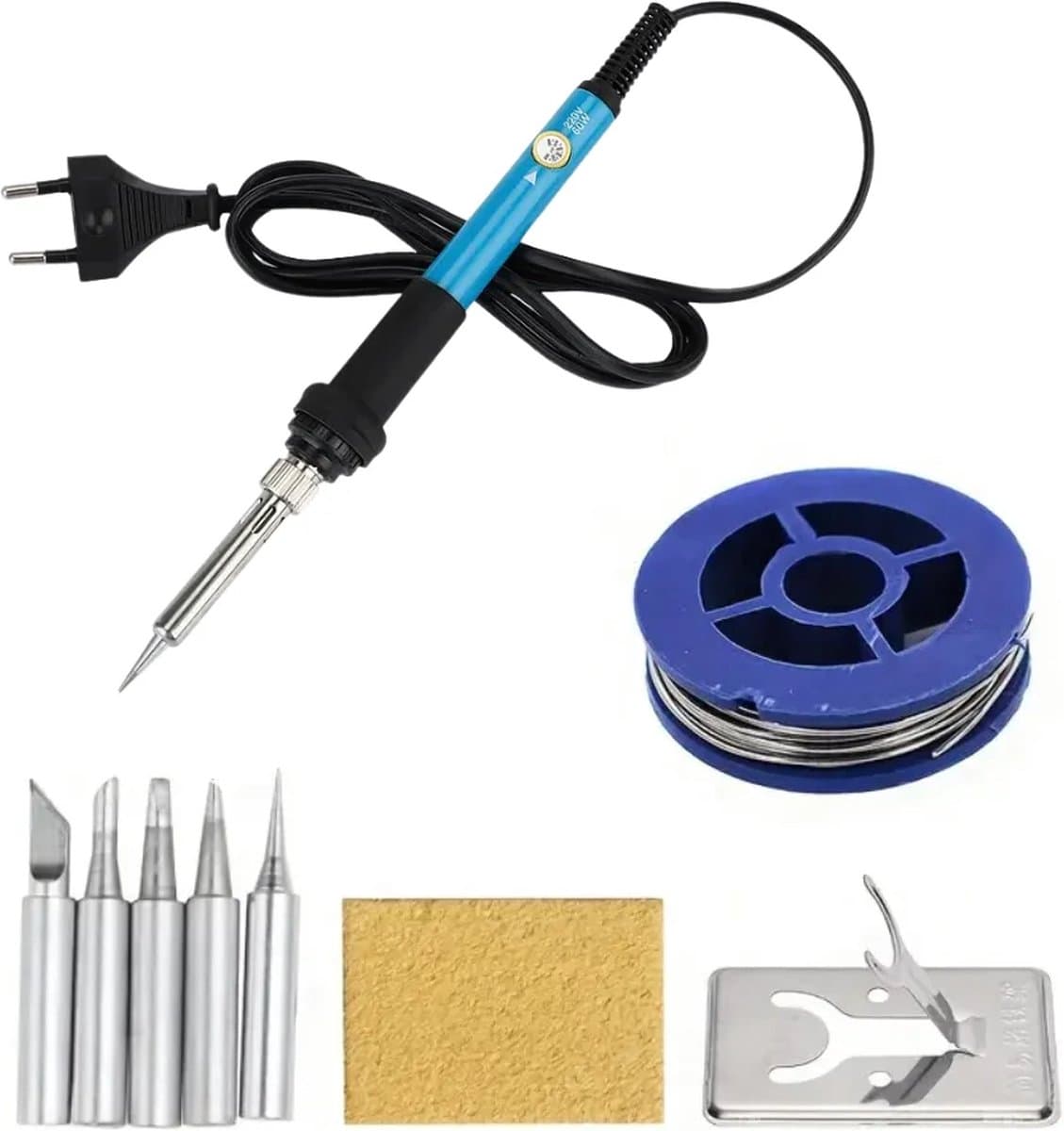 Probuild 60W elektrische soldeerbout verstelbare temperatuur vervangbare soldeerkop soldeerbout pen laskit - Blauw