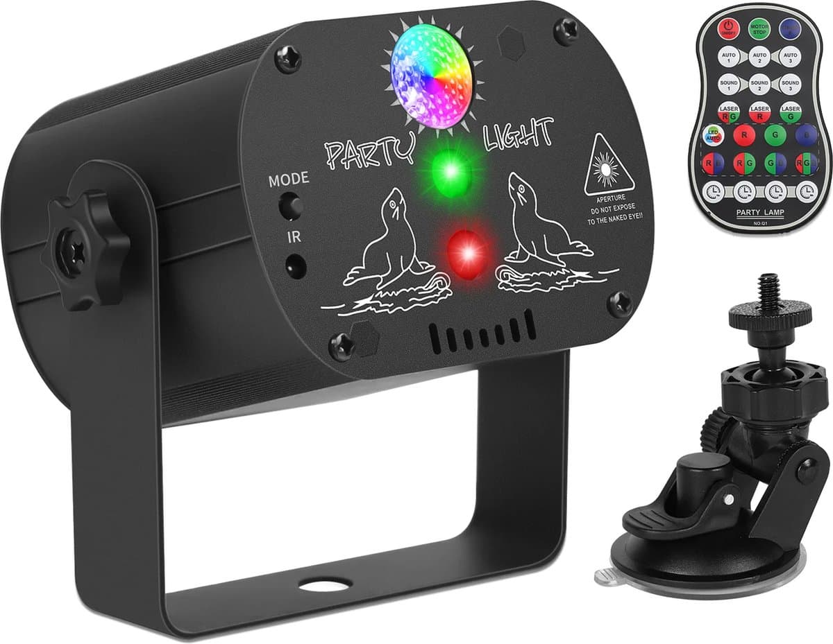 DJLicht USB mini led disco licht RGB - dj - laser - projector - Effect - met accu en zuignap