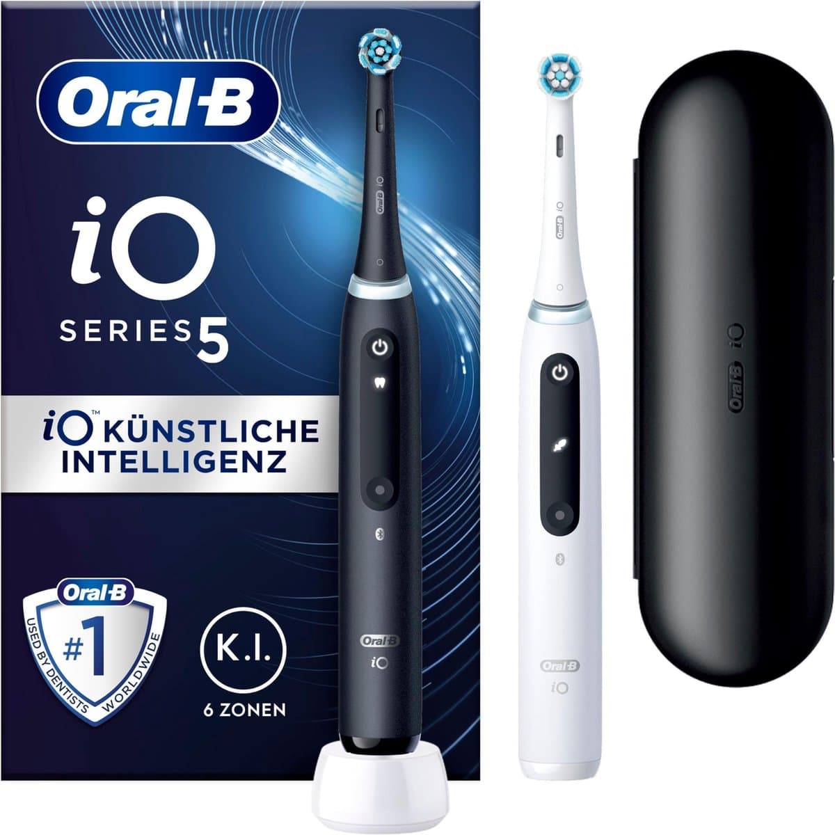 Oral-B iO Series 5 Duo - Elektrische Tandenborstel - 2 stuks - Zwart & Wit - Bluetooth