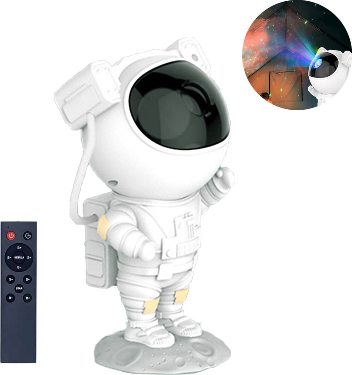 LED Sterren Projector Astronaut - Star Galaxy Projector - Sterrenhemel Kinderen En Volwassenen - Nachtlampje - USB - WIT