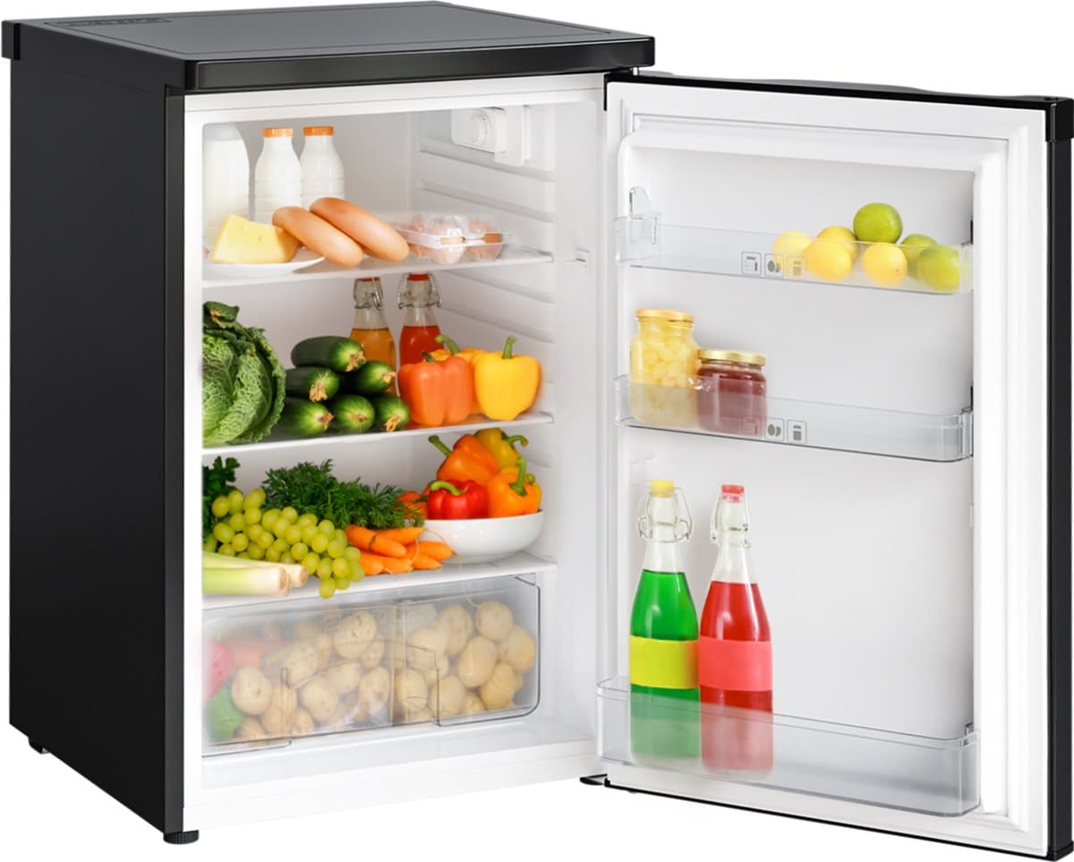 KitchenBrothers Koelkast - 127L - Tafelmodel - IJskast - Frigo - Vrijstaand - Zwart