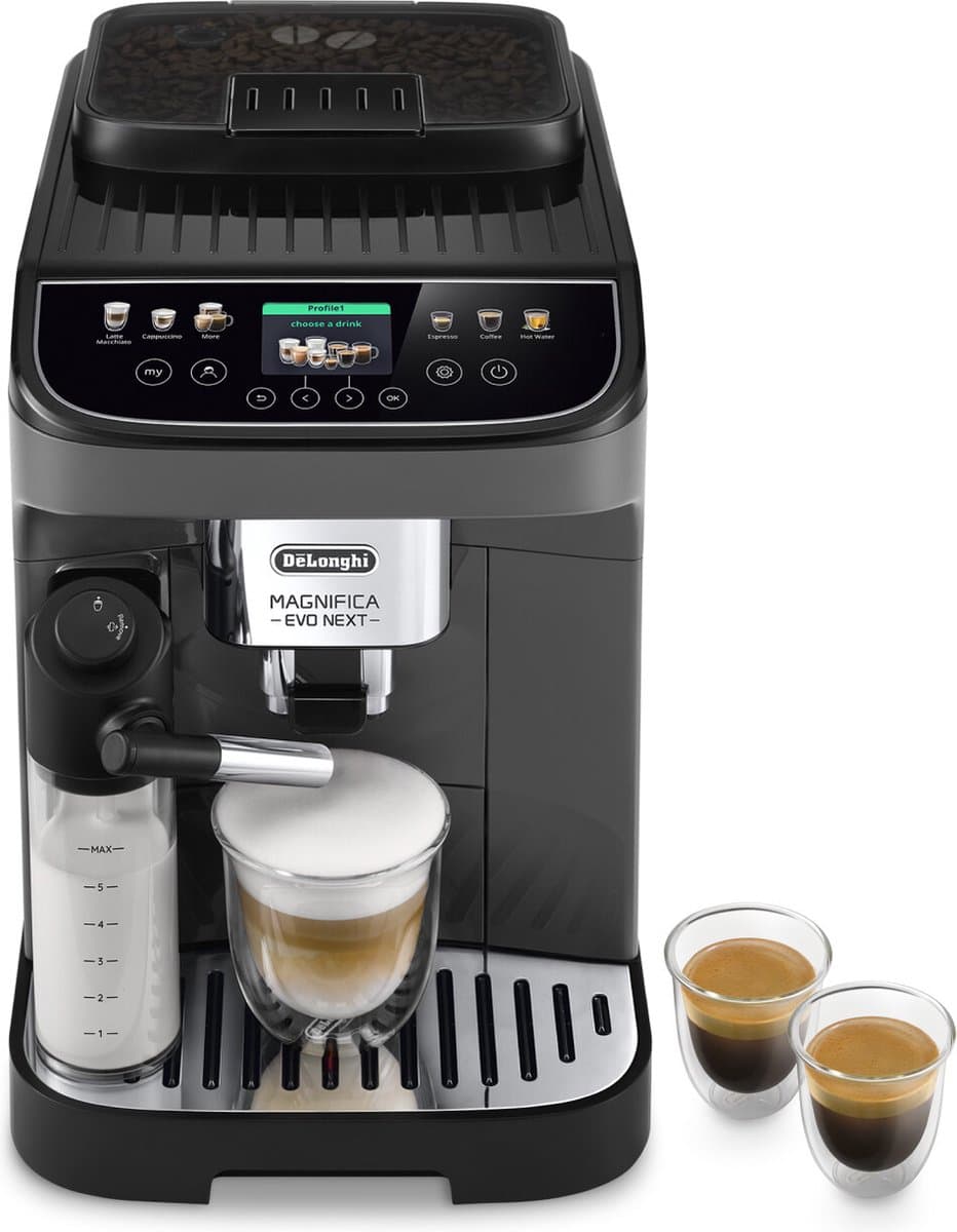 De’Longhi Magnifica Evo Next ECAM310.60.GB - Volautomatische Espressomachine - LatteCrema Hot Technology en 10 recepten - Zwart/Grijs