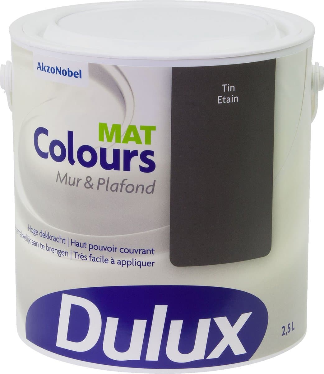Dulux Colours Mur & Plafond Mat - Tin - 2,5 L