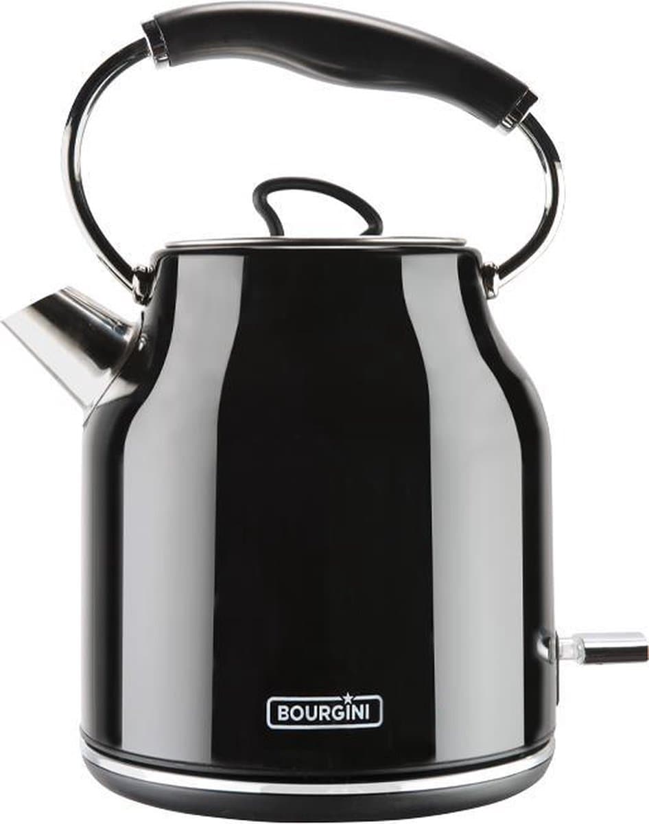 Retro Waterkoker - Zwart - Snoerloos te gebruiken - Metaal - antikalk waterfilter - ruime 1.7L inhoud voor 8 koppen thee - BPA vrij