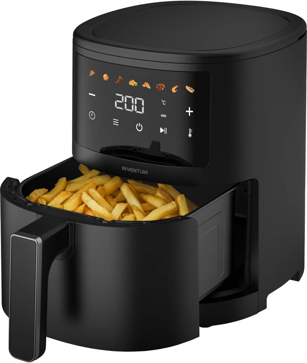 Inventum GF351HLDB Airfryer - 3,5L - 8 programma's - 80-200 °C - PFAS-vrij - Tot 3 personen - Zwart