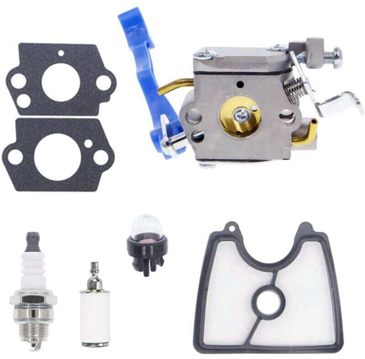 C1Q-W37 carburateurrevisieset, XU, geschikt voor Husqvarna 125B 125BX 125BVX 28CC bladblazer, geschikt geschikt voor carburateurs C1Q-W37 (modelnummers 590460102 en 545081811), inclusief brandstofleidingset (modelnummer 581798001).