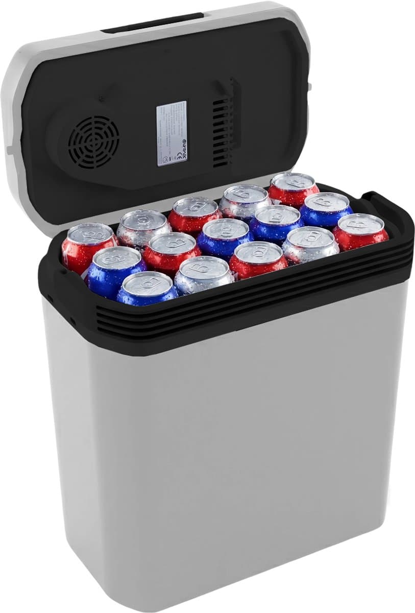 Auronic Koelbox Elektrisch 12V en 230 volt - 20L - Camping Koelkast - Auto - Koelen en Verwarmen - Frigobox - Lichtgrijs