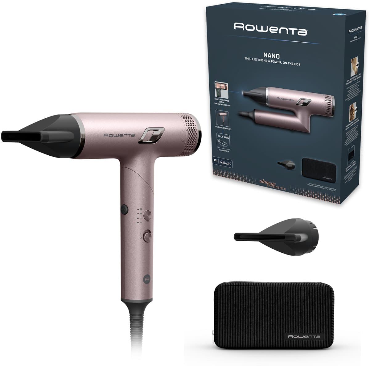 Rowenta NANO Fold HY8530E0 – Föhn - 1700 W – Opvouwbaar - Ionische technologie – Reis haardroger