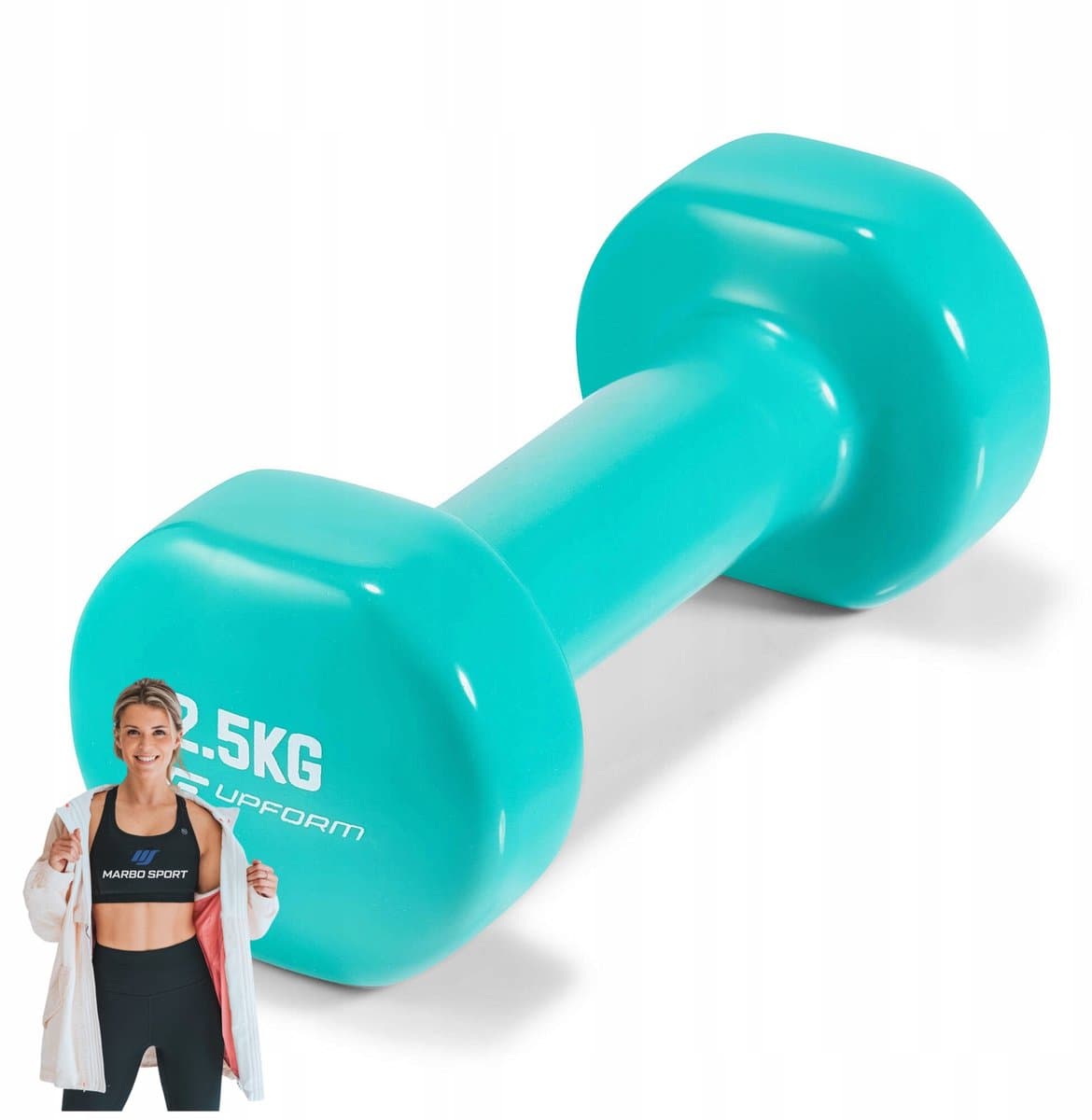 Marbo Sport - Dumbbell - Vinyl halter - UpForm - 2,5 kg - Zwart - Voor fitness, aerobics en thuisgym en Home Gym