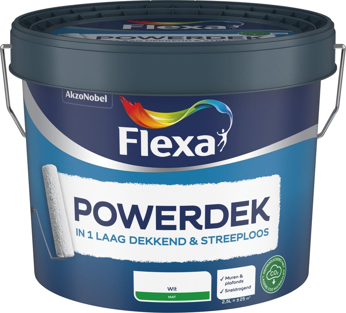 Flexa - Powerdek Muren & Plafonds - Wit - 2,5 L