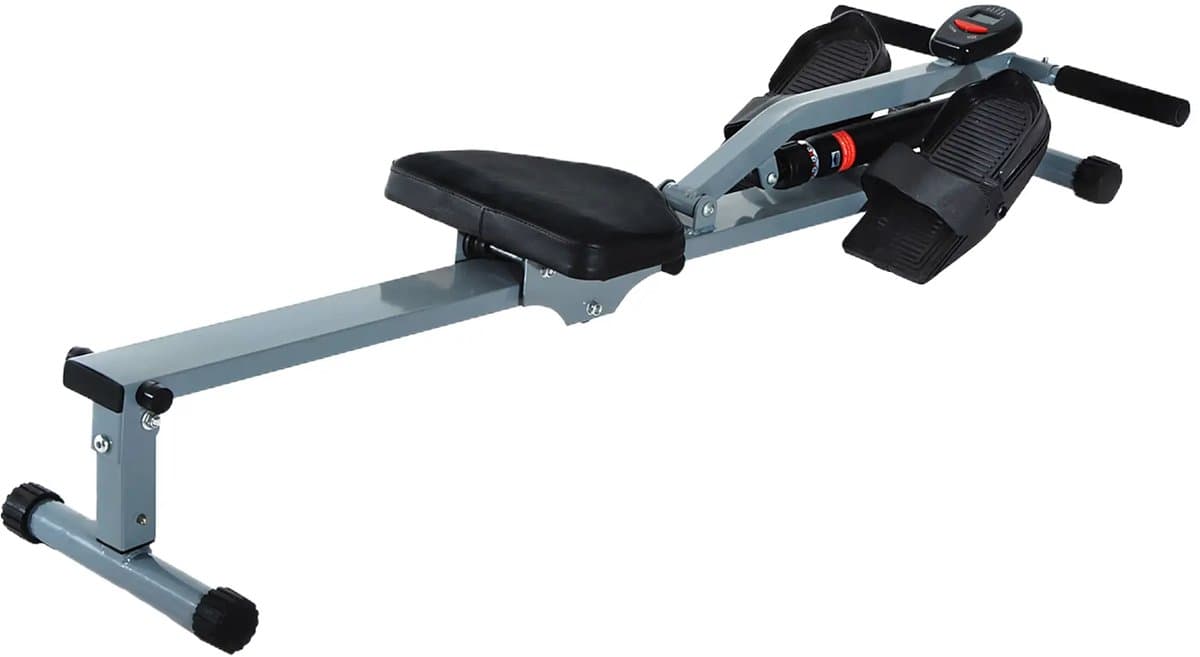 Roeitrainer - Roeimachine - Roeiapparaat - Roeitrainers - Crosstrainer - Inklapbaar - 150 kg - 12 Weerstandniveaus - Grijs
