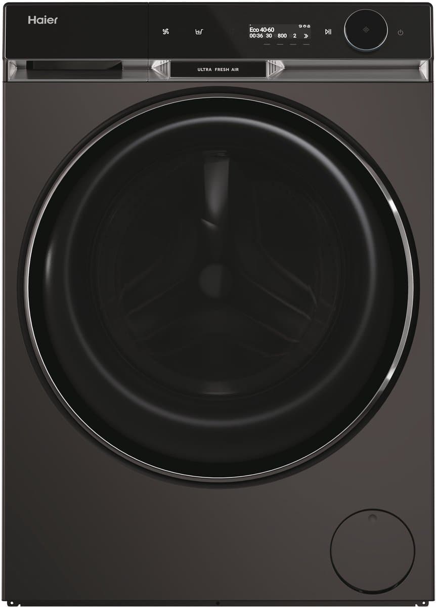 Haier HW100-BD14397PGUS – De stilste wasmachine op de markt – 10 kg – Energieklasse A – Stoomfunctie – Automatische dosering – Direct Motion-motor – Antibacteriële behandeling (ABT) – 16 programma’s – Antraciet – 10 jaar garantie op onderdelen