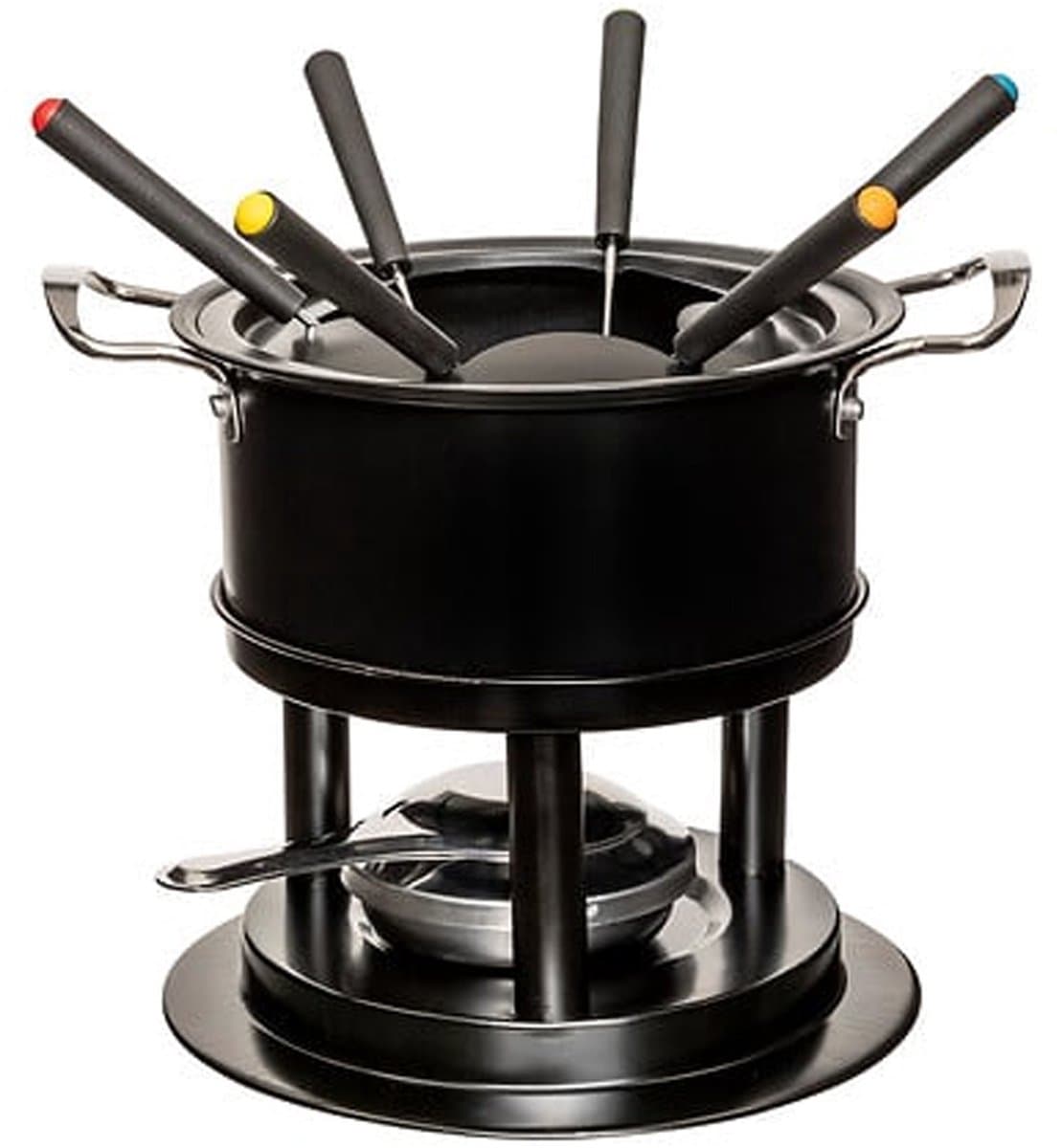 Five Fondueset - 6 personen - zwart - chocoladefondue - kaasfondue - D19 cm