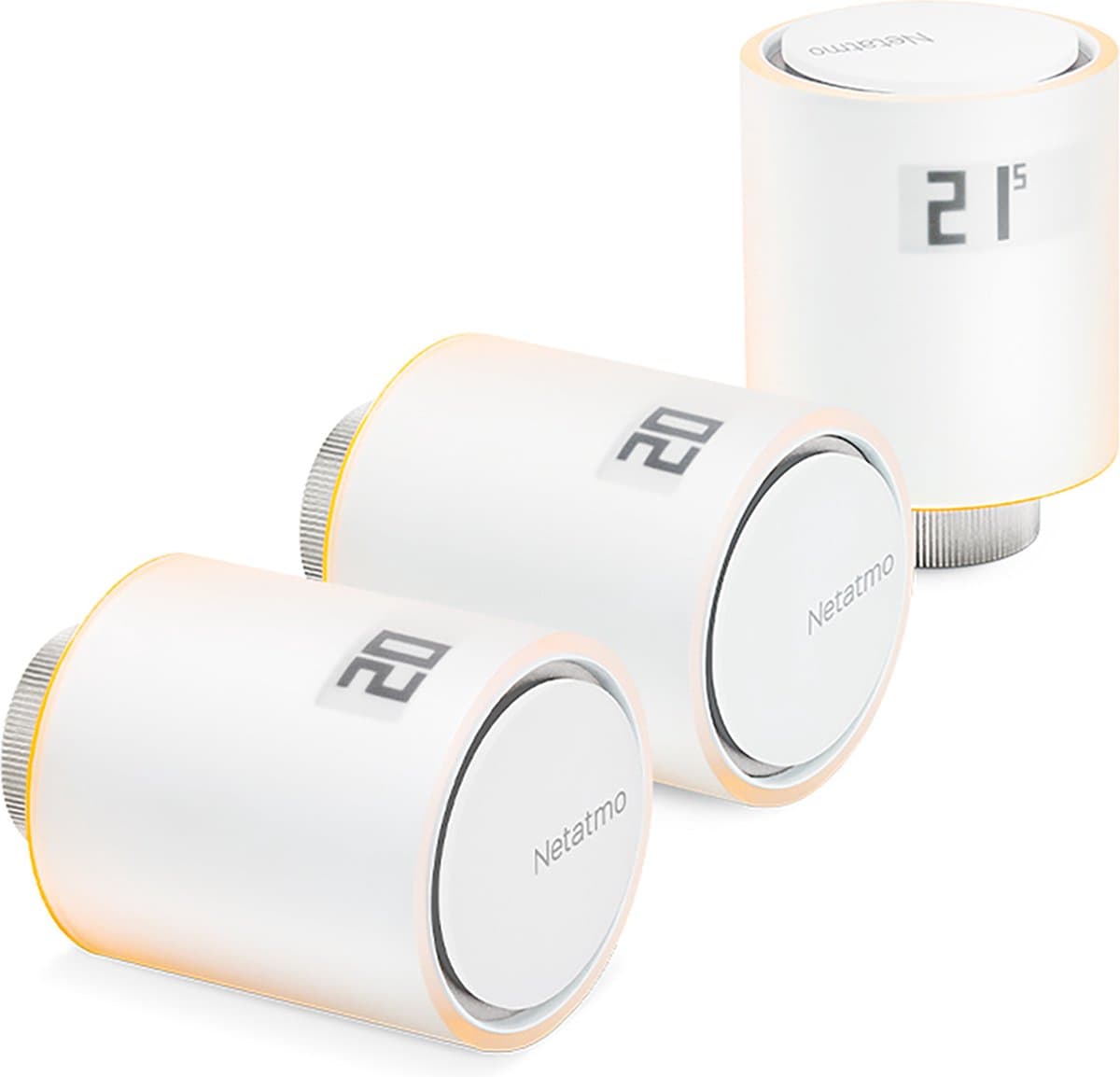 Netatmo Slimme Radiatorknop – Slimme Thermostaatknop – 3 Stuks Uitbreiding - geschikt voor Google Home, Alexa & Apple HomeKit
