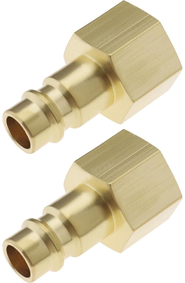By shayne - Perslucht Plug Tepels - Messing Fitting - NW 7.2 - 3/8 Inch Draad - Luchtslang Aansluiting - Geschikt voor Luchtcompressor