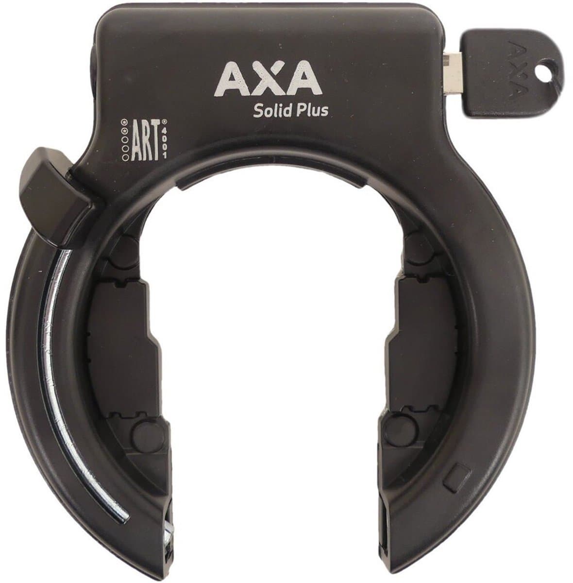 AXA Solid Plus Frameslot – ART 2 fietsslot – Met Plug‑in mogelijkheid – Gehard staal – Multi‑bevestiging – Beveiligingsniveau 11 – Zwart