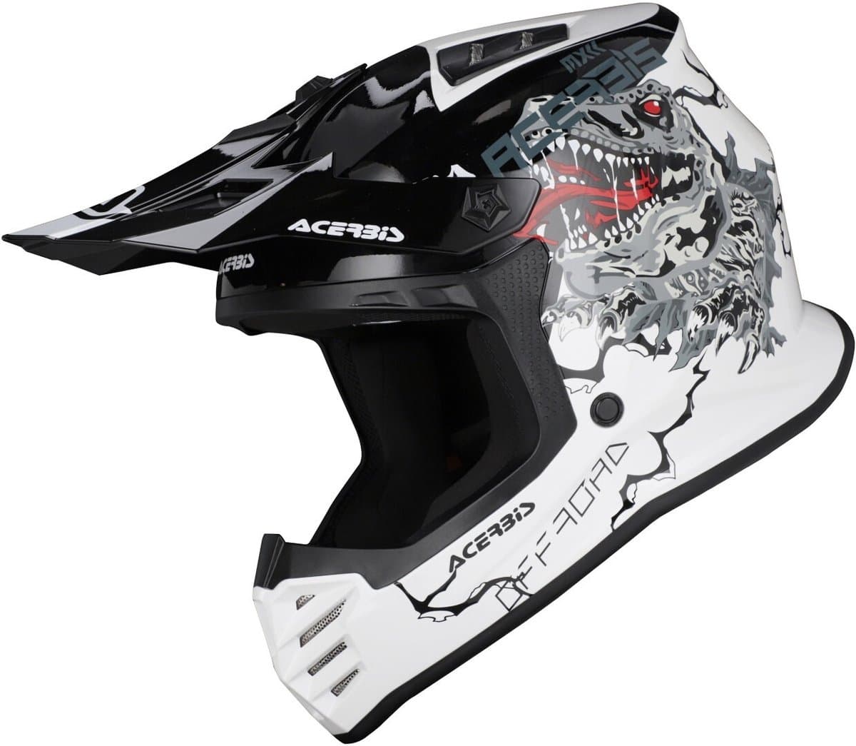 Acerbis Profile Junior Rex Wit Zwart Kinder Crosshelm - Maat YM - Helm