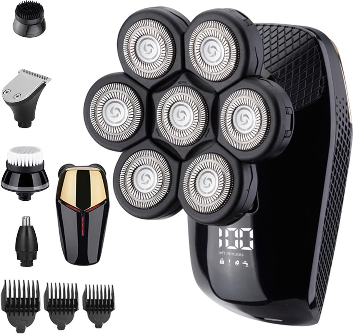 5-in-1 Elektrisch Scheerapparaat voor Mannen-Scheerapparaat Mannen Deluxe-Draadloos & Waterdicht-Precisietrimmer, Baardtrimmer, Head Shaver-Neustrimmer