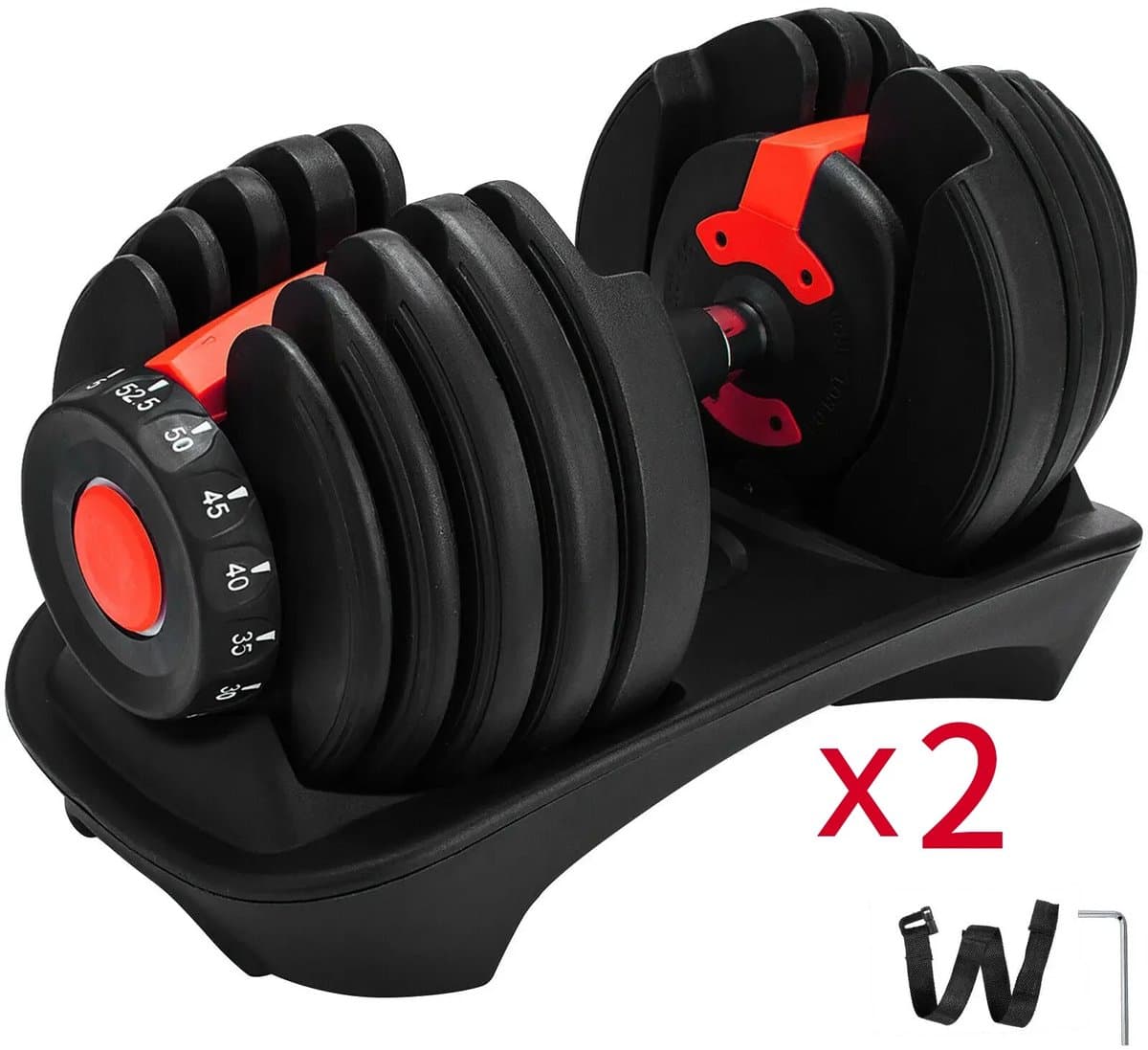Verstelbare Halters Set - Verstelbare Dumbbels - Dumbbells 2.5KG-24KG - Fitness Halters - Krachttraining Thuis - Dumbell - Dumbellset - Verstelbare Gewichten - Halterset Unisex - Compacte Halterbank - Halter Met Standaard - Home Gym