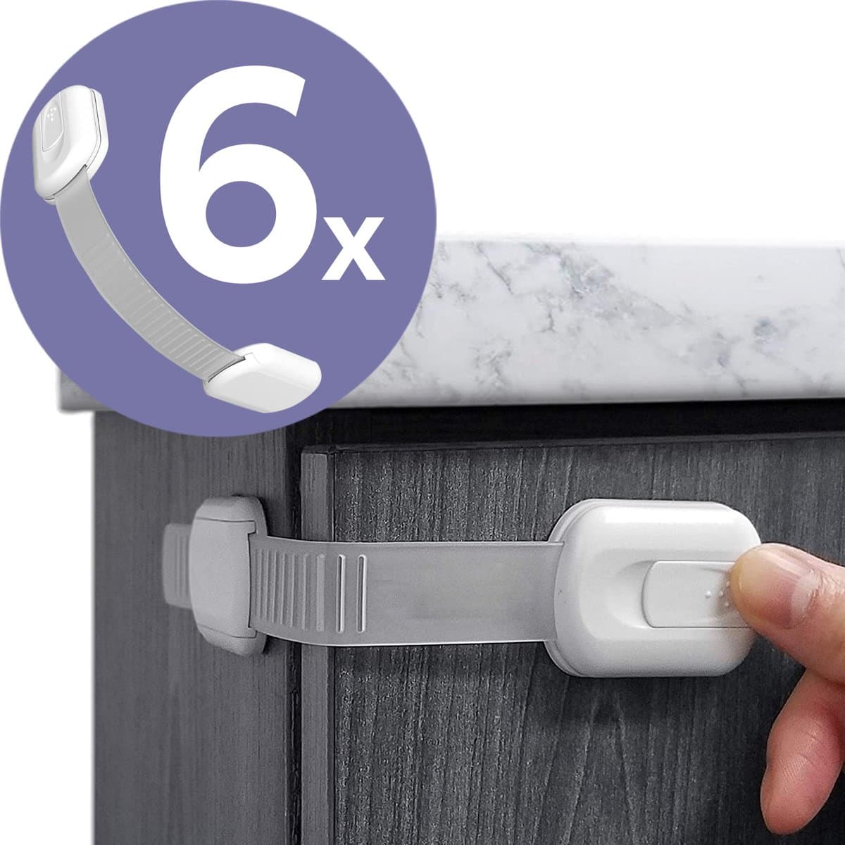 Kastslot Beveiliging Set - Zelfklevend & Verstelbaar - voor Baby en Kind - 6 stuks