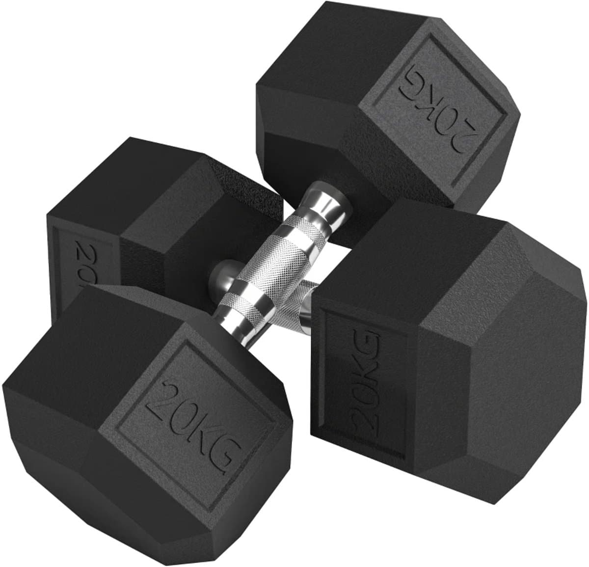 Dumbbells 2 x 20 kg - Halter - Set van 2 - Gekartelde Handvat - Gewichten Set - Halterset - Dumbbell Set - Krachttraining - Fitness - Gym - Geschikt voor Thuis en Sportschool