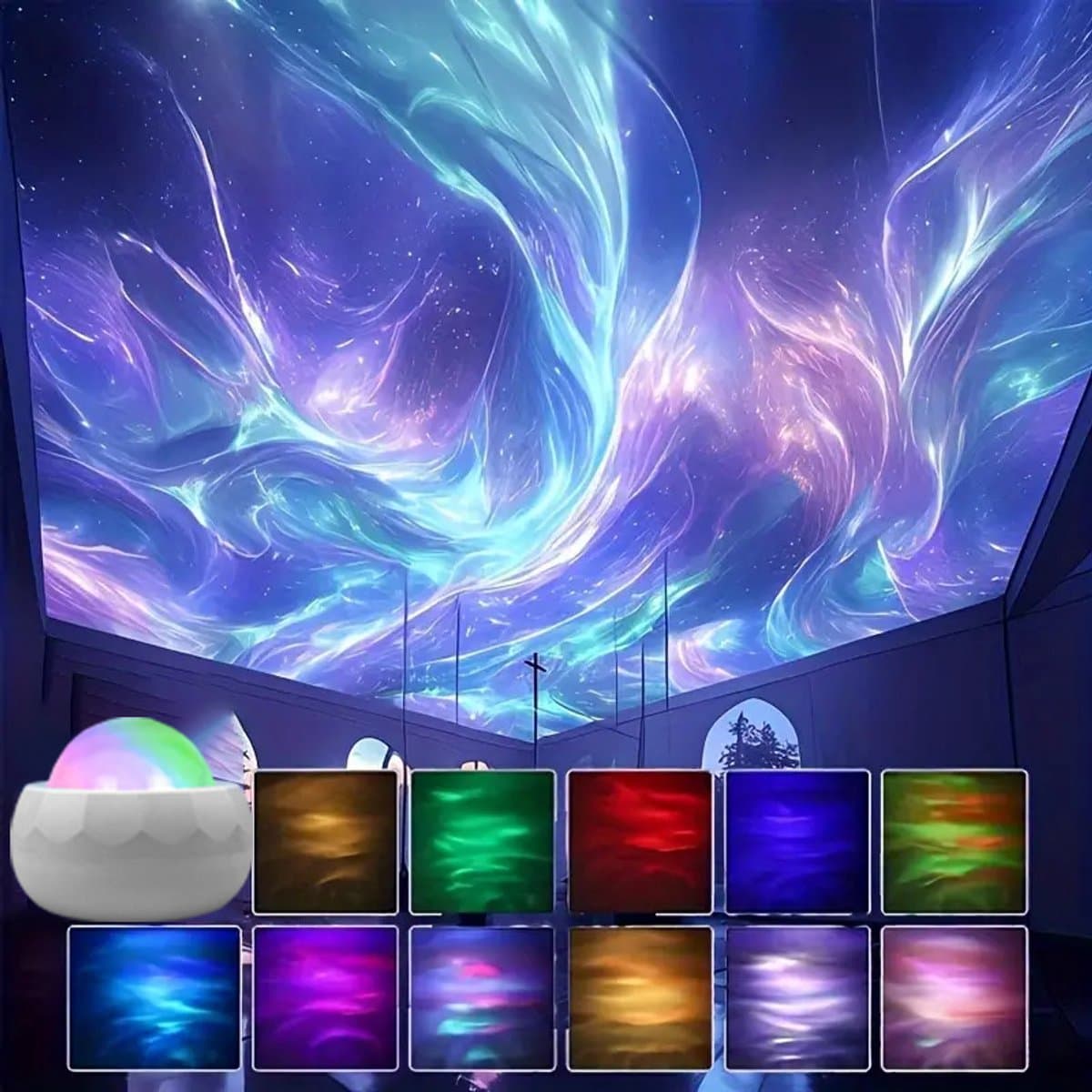 Galaxie Kristallen Bal Projector - Noorderlichten Sterrennachtlamp met Nebula & Sterrenprojecties, Tafellamp voor Slaapkamer, Gamerkamer & Feest