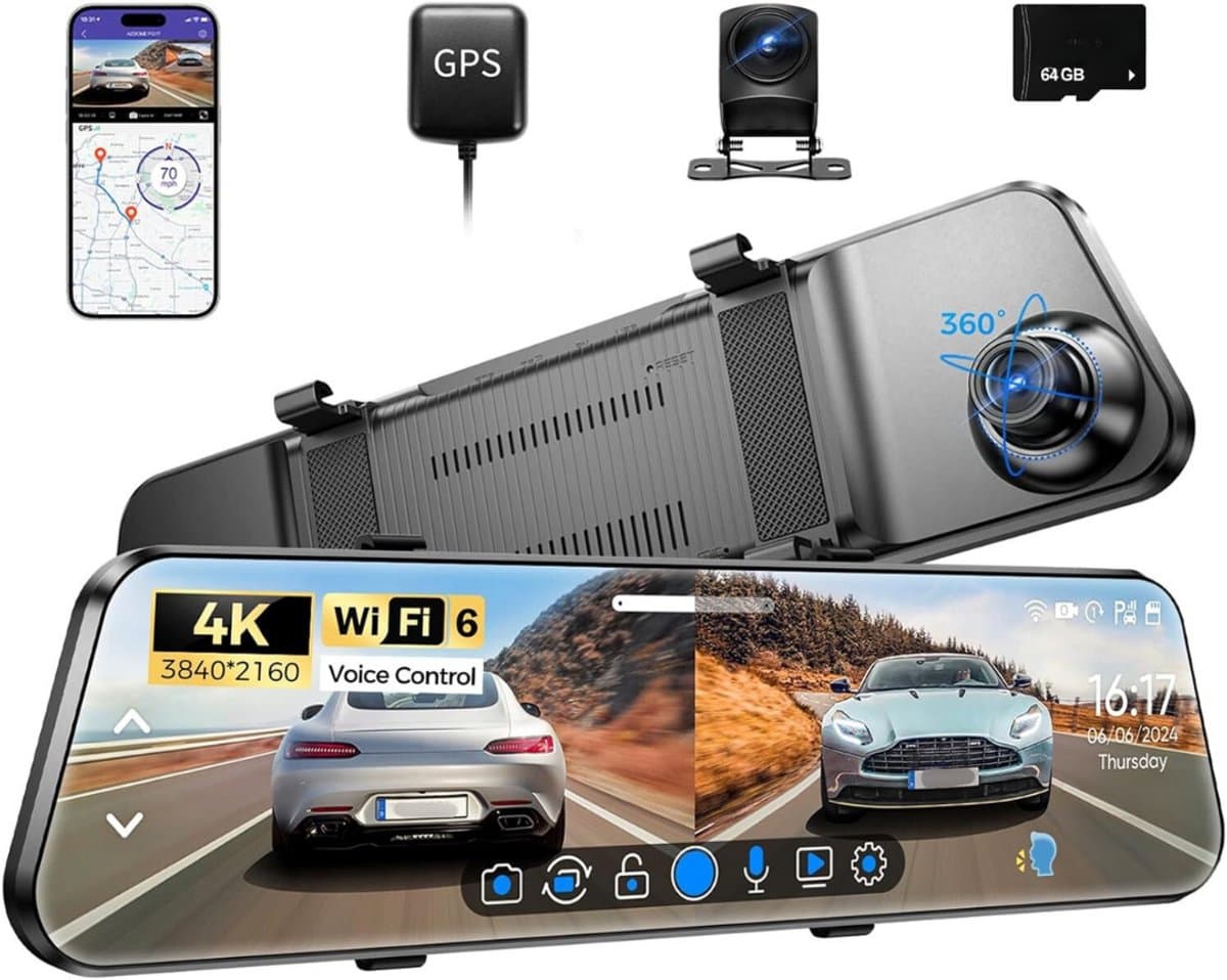 Dashcam voor auto voor en achter – Dual dashcam – Voor- en achtercamera – Autocamera – Full HD dashcam – Dashcam met nachtzicht – Dashcam met bewegingssensor – Groothoeklens – Parkeermodus – Loop recording – Dashcam met SD-kaart