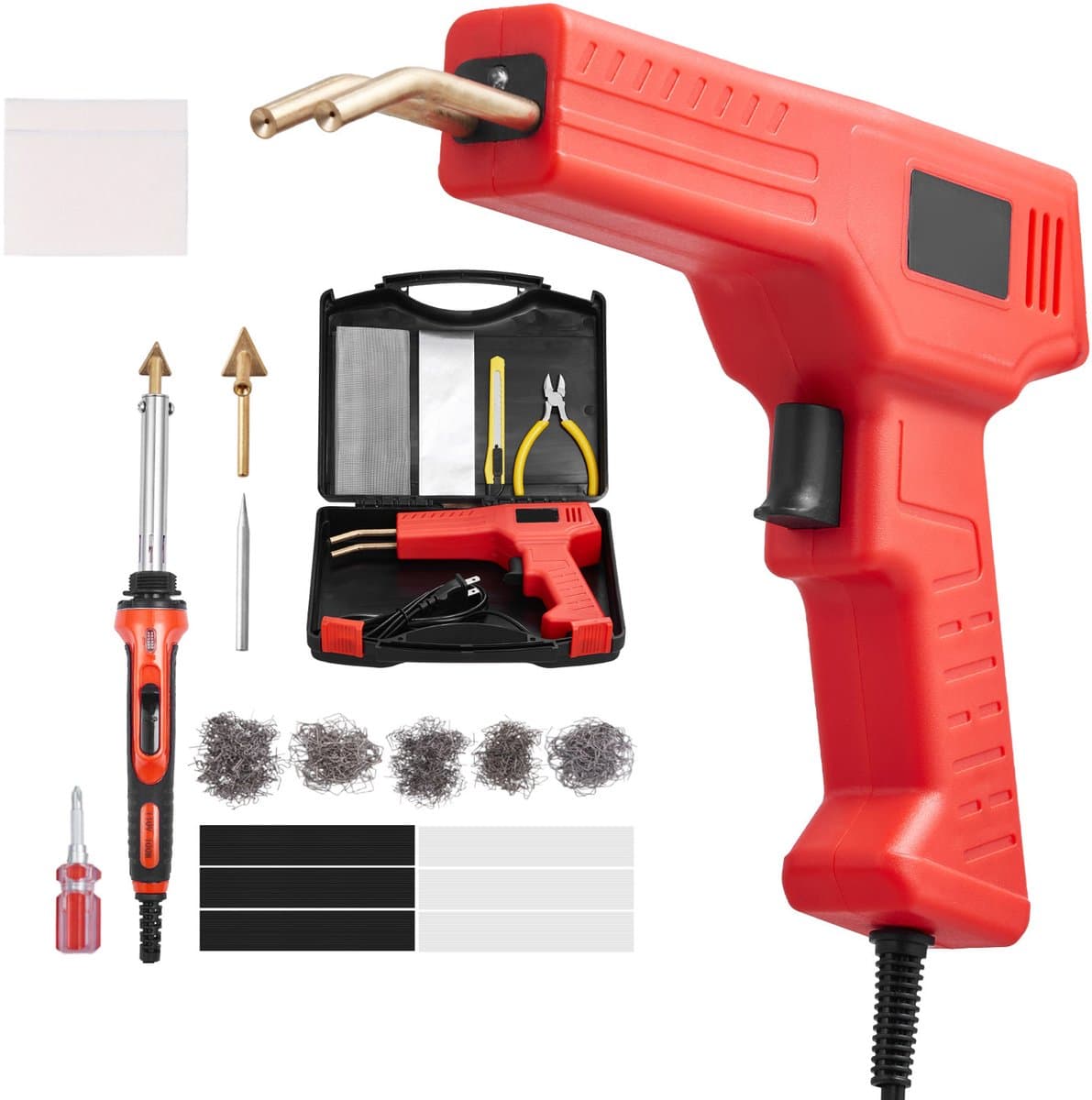 Luxe Kunststof Lasset, 100W Kunststof Laspistool, 60W/100W Soldeerbout, Professioneel Kunststof Reparatiegereedschap met 1000 Hete Nietjes en 60 Staven voor Autobumpers