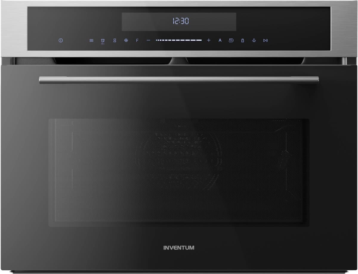 Inventum IMC4535RT - Inbouw combi-oven - Hetelucht - Magnetron - Grill - 50 liter - 45 cm hoog - Tot 250 graden - Zwart/RVS