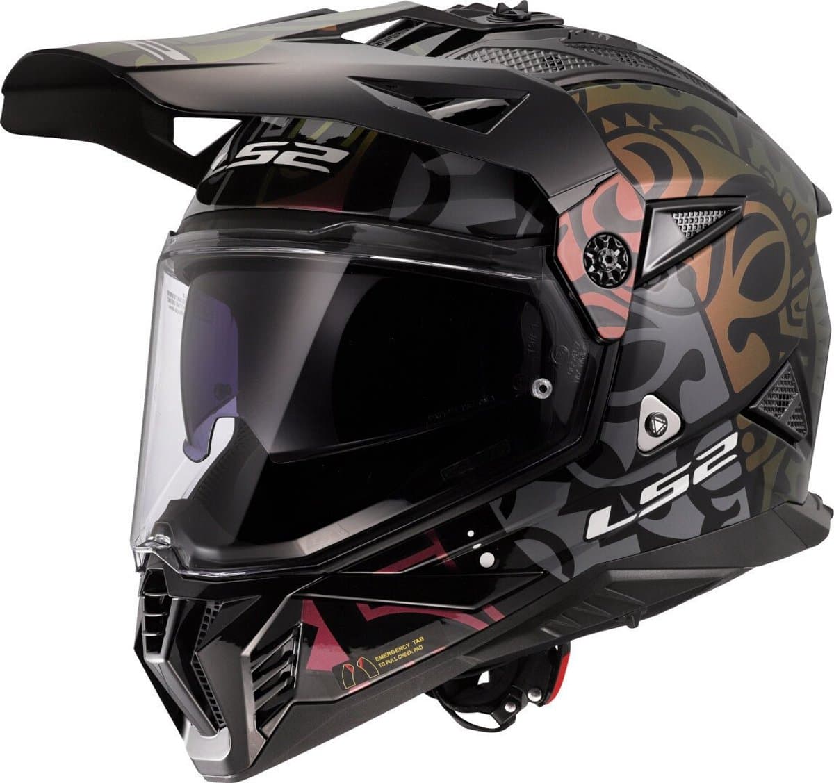 LS2 MX702 Pioneer II Rangi Zwart 06 Adventure Motorhelm - Maat XL - Helm