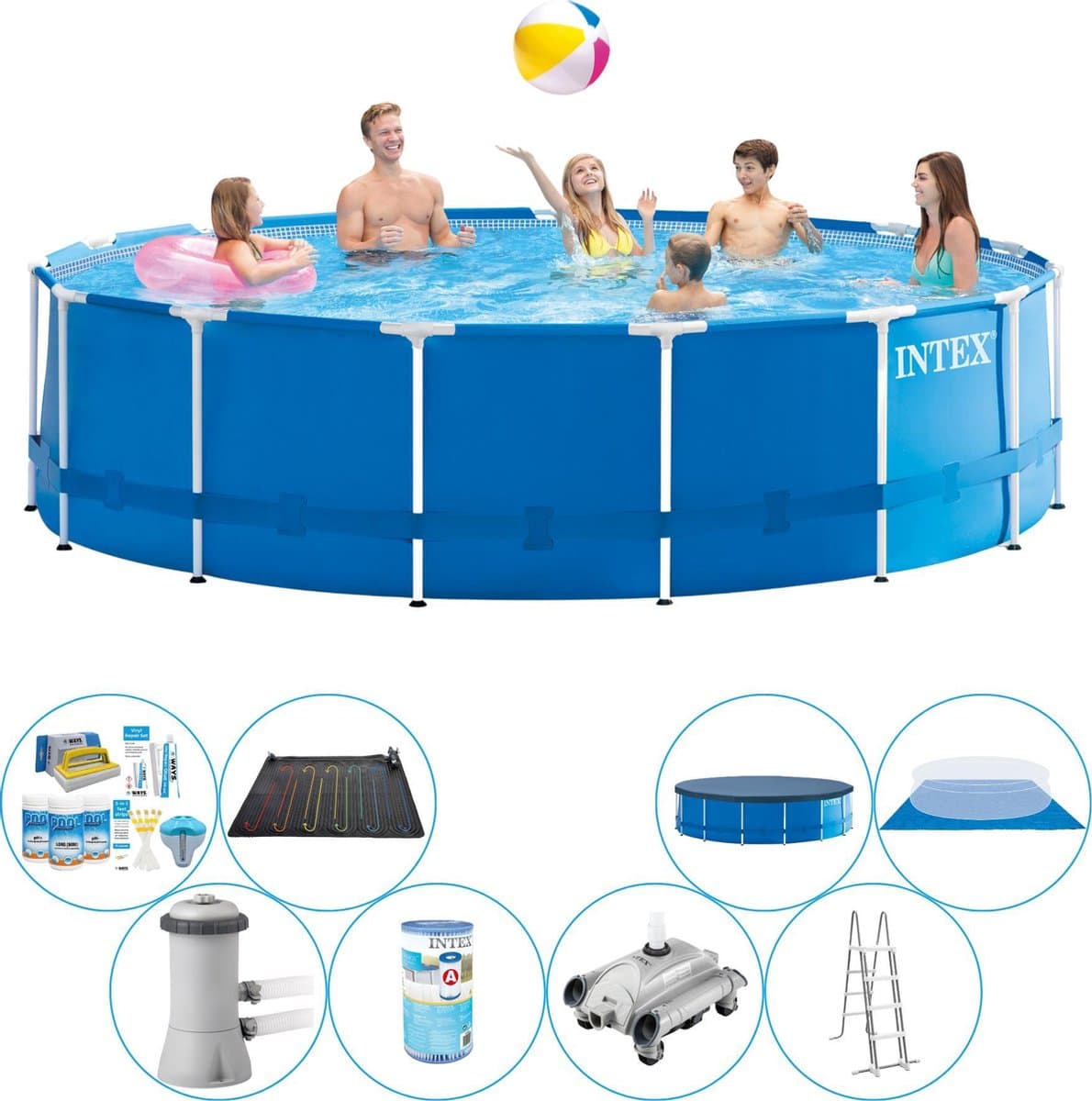 Metal Frame Pool Zwembad Deluxe Deal - 457 x 122 cm