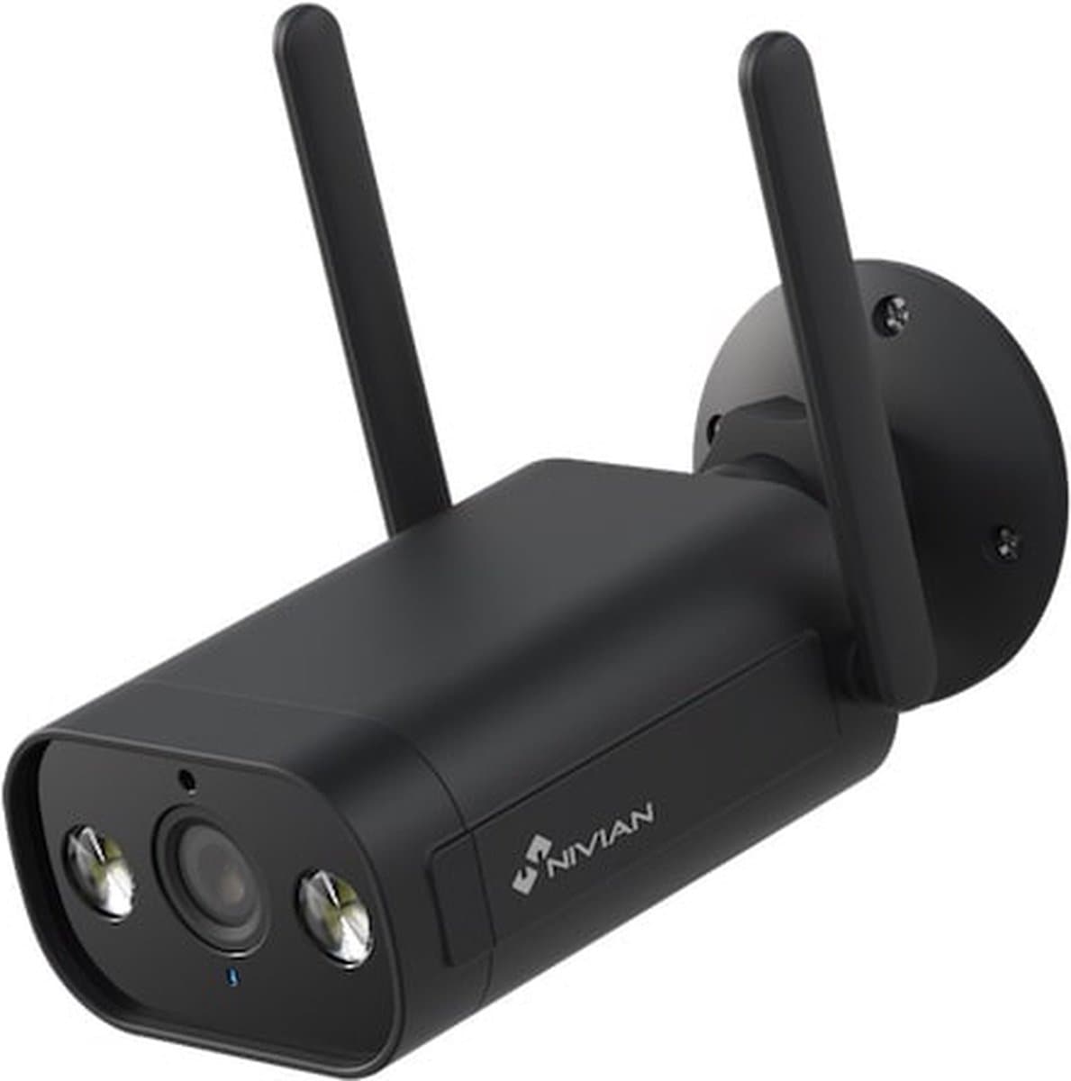 Nivian NVS-IPC-02B-L Full HD 3MP zwarte WiFi bullet voor buiten met IR nachtzicht, wit licht, microSD en 2-weg audio op Tuya app - Beveiligingscamera IP camera bewakingscamera camerabewaking veiligheidscamera beveiliging netwerk camera webcam