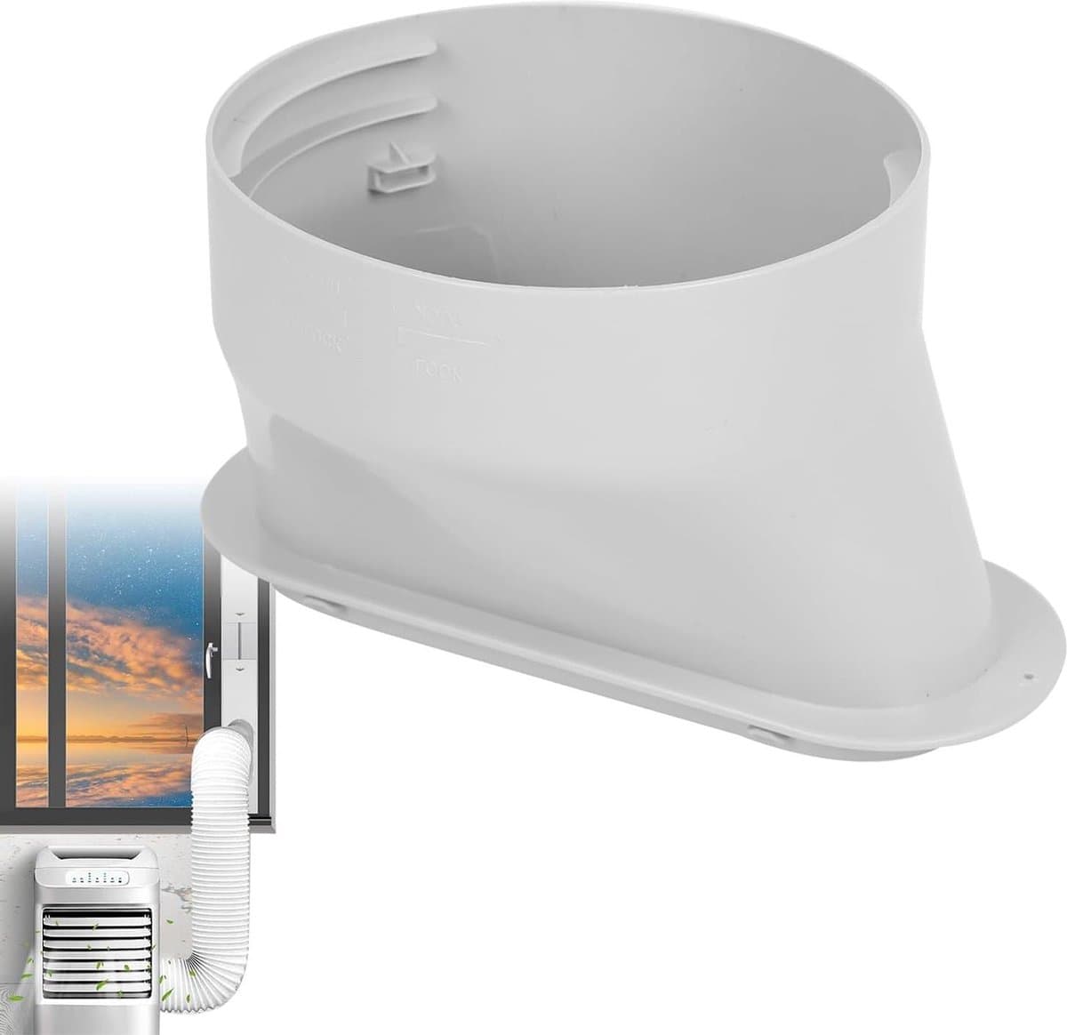 Koppelstuk Mobiele Airco Afvoerslang - Ø130Mm - Luchtafvoerslang - Plaat voor afvoerslang met een diameter van 13 cm - Voor verticale/horizontale schuiframen