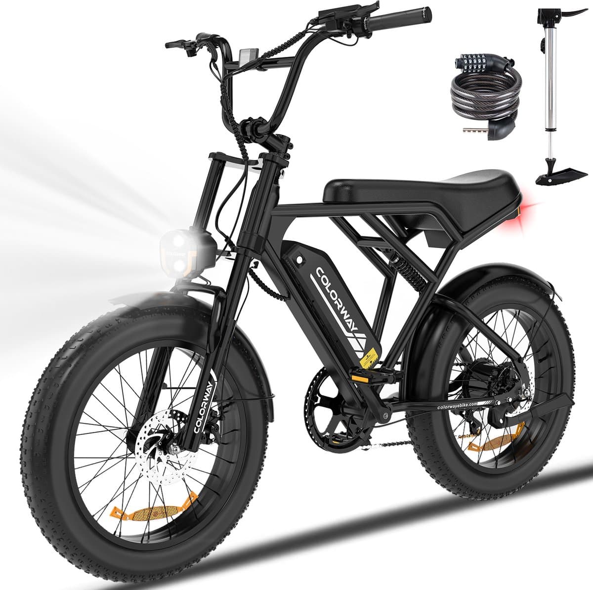 Colorway Elektrische Fiets BK29G - 20*4.0 Inch Fatbike - Mountain Snow EBike met Afneembare 36V 12Ah Lithium Batterij - City Commuter E-Bike - IP54 Waterdicht