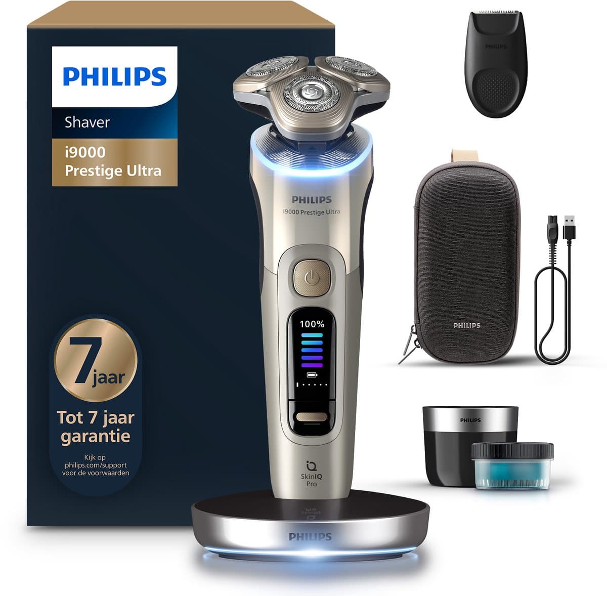 Philips Shaver i9000 Prestige Ultra Elektrisch Scheerapparaat Voor Mannen - Met Quick Clean Pod & Precisietrimmer - Goud - XP9403/31