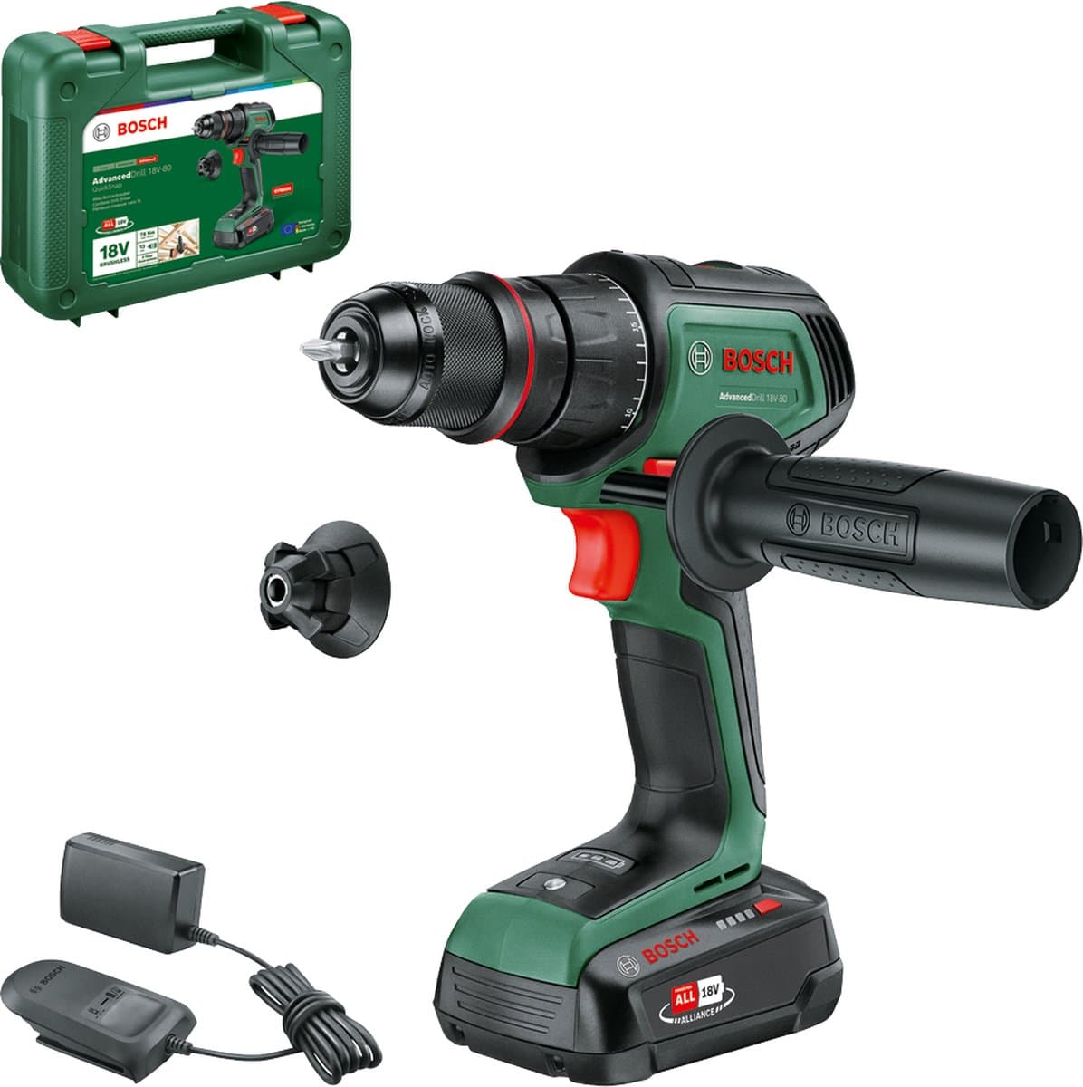 Bosch AdvancedDrill 18V-80 QuickSnap 06039E2001 Accu-schroefboormachine 18.0 V