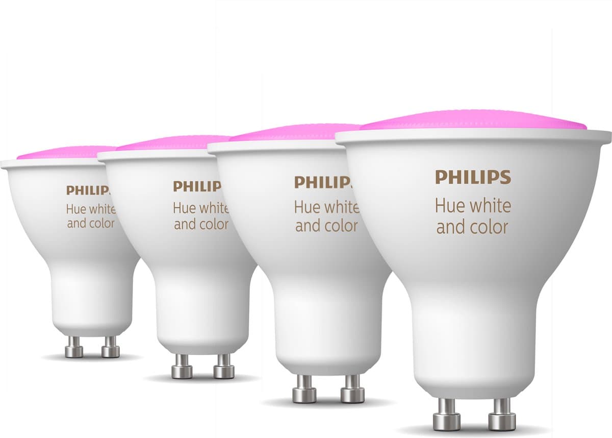 Philips Hue Voordeelpakket - GU10 - met 4 Spotjes - Wit en Gekleurd Licht - Hue White and Color Ambiance