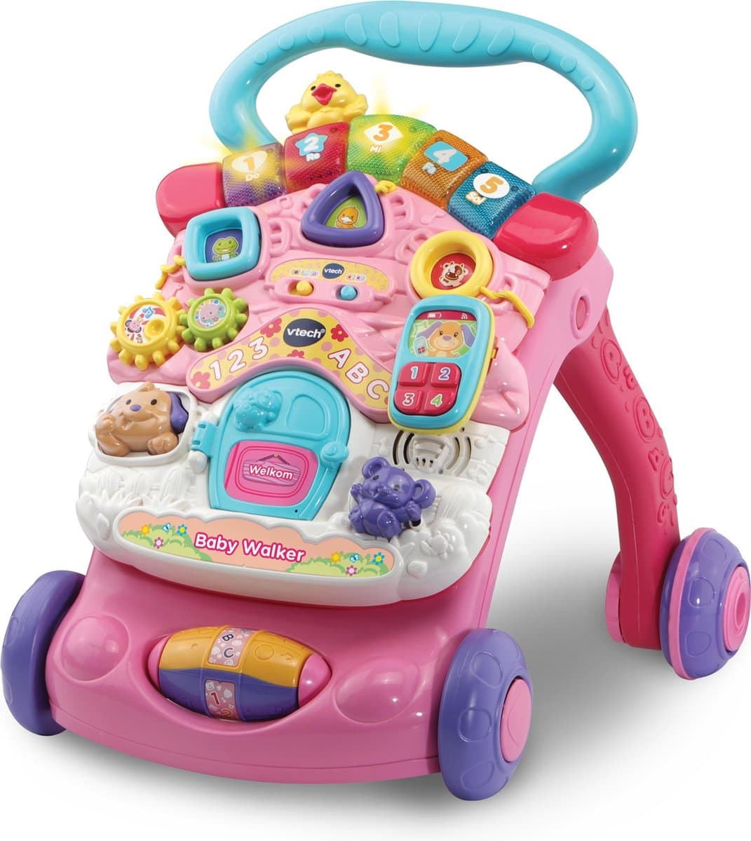 VTech 2 in 1 Baby Walker - Educatieve Loopwagen - Licht & Geluidseffecten - Roze - Nederlands