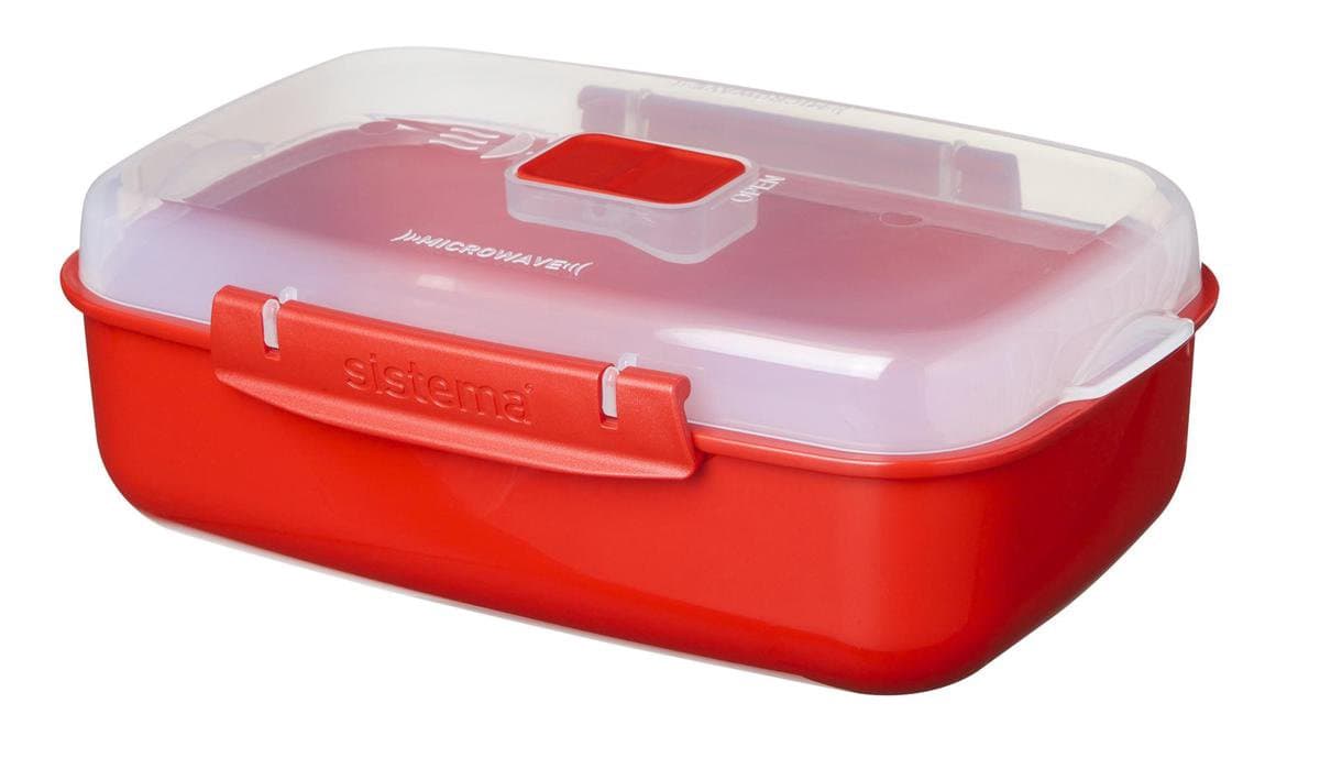 Sistema Microwave Magnetron Bord - Vaatwasbestendig - Met stoomklep - Rood - 1.25L