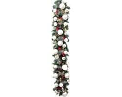 Kerstguirlande Verlichting - Dennen Slinger - Feestelijke Decoratie - Handgemaakt Levensecht - 1 Meter - Zilver