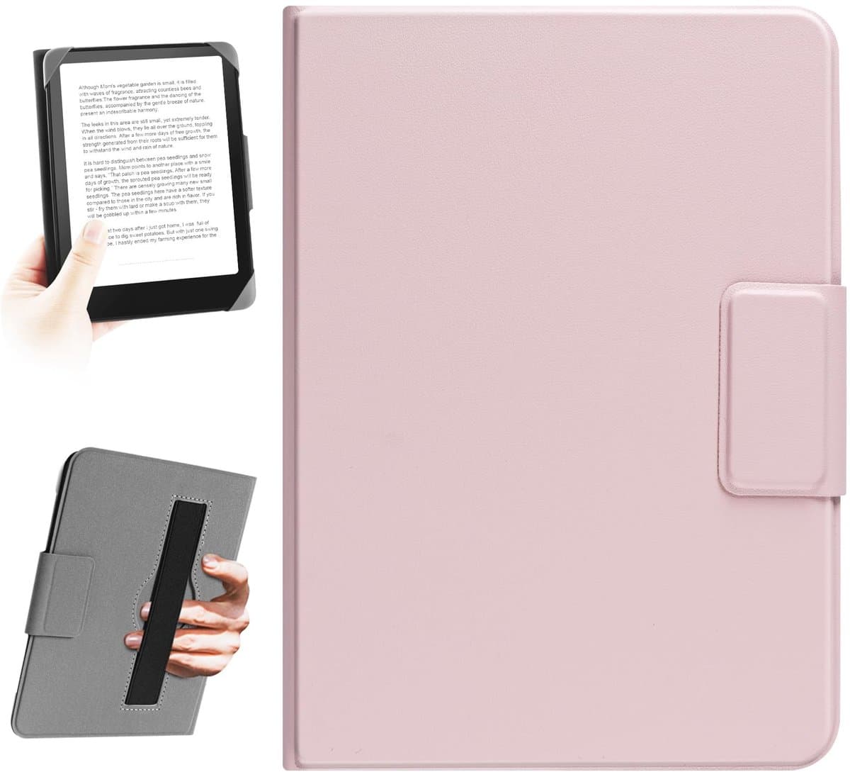Dailygoods - HoYiXi Universele hoes voor 6,8 inch, 7 inch eReaders.Compatibel met Kindle, Kobo, Paperwhite, Pocketbook, Tolino eReaders. Elastische touwhoes voor 6" - 7" E-book Readers.Roze in kleur.
