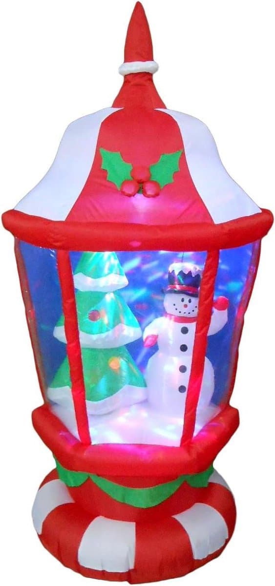 Opblaasbare Kerstfiguur - Winter Decoratie - Tuin Versieren - Met Kleurrijke LED - 183 cm Hoog - Multicolor
