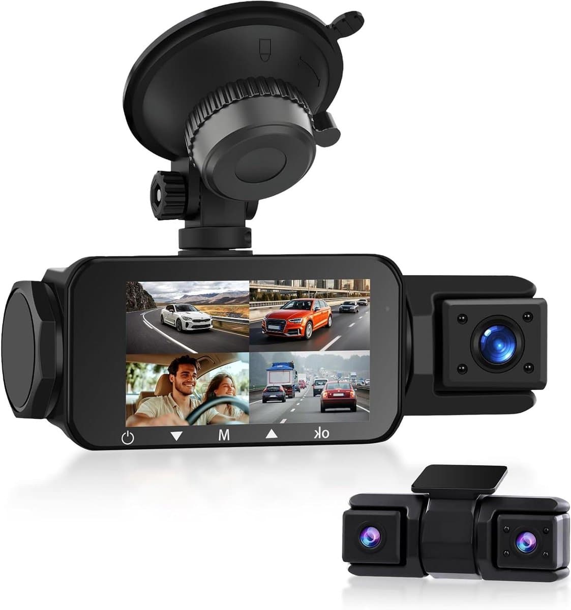 Auto Camera Set - Dashcam Vierkanaals - Veilige Rit Registratie - 360 Graden Zicht - 2K Voor Camera - Zwart