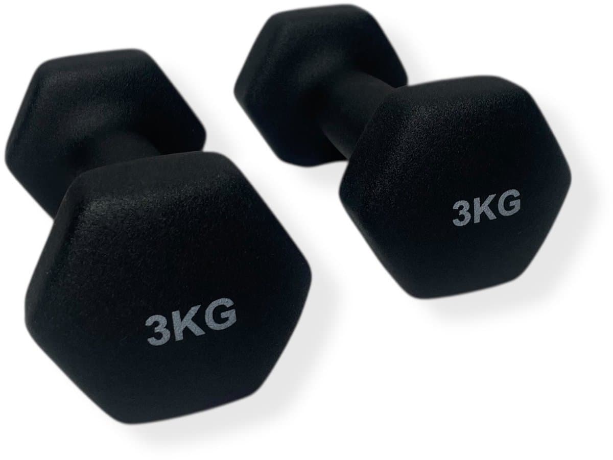 Padisport Dumbells Zwart - 3kg Dumbells - Gewichten Voor Thuis - Handgewichten - Halter - Gewichten