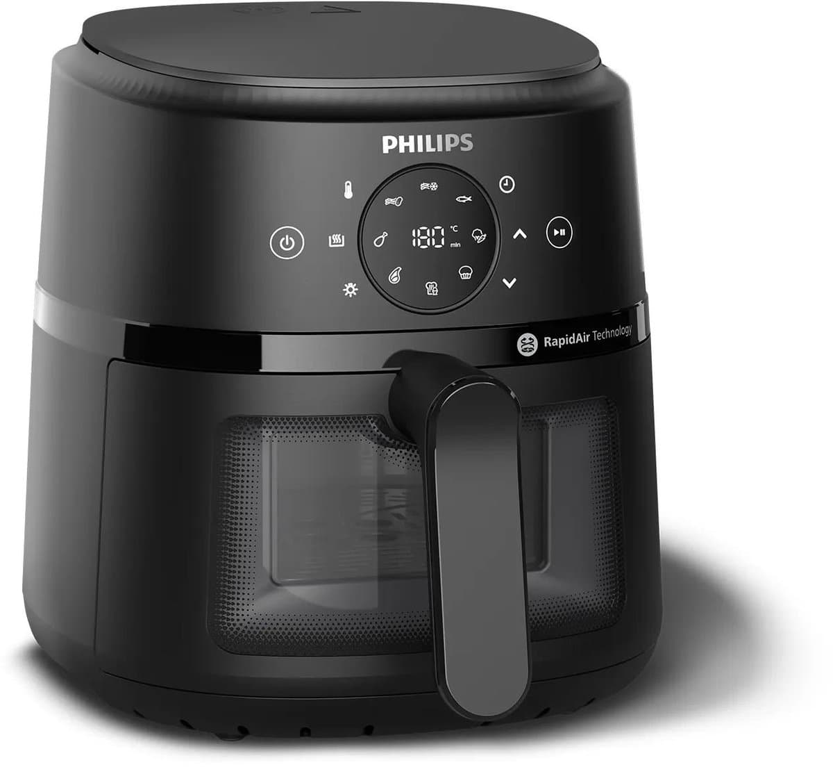 Philips 2000 Series Airfryer - NA210/00 - Kijkvenster - RapidAir - 3.2L - Tot 3 Personen - Zwart
