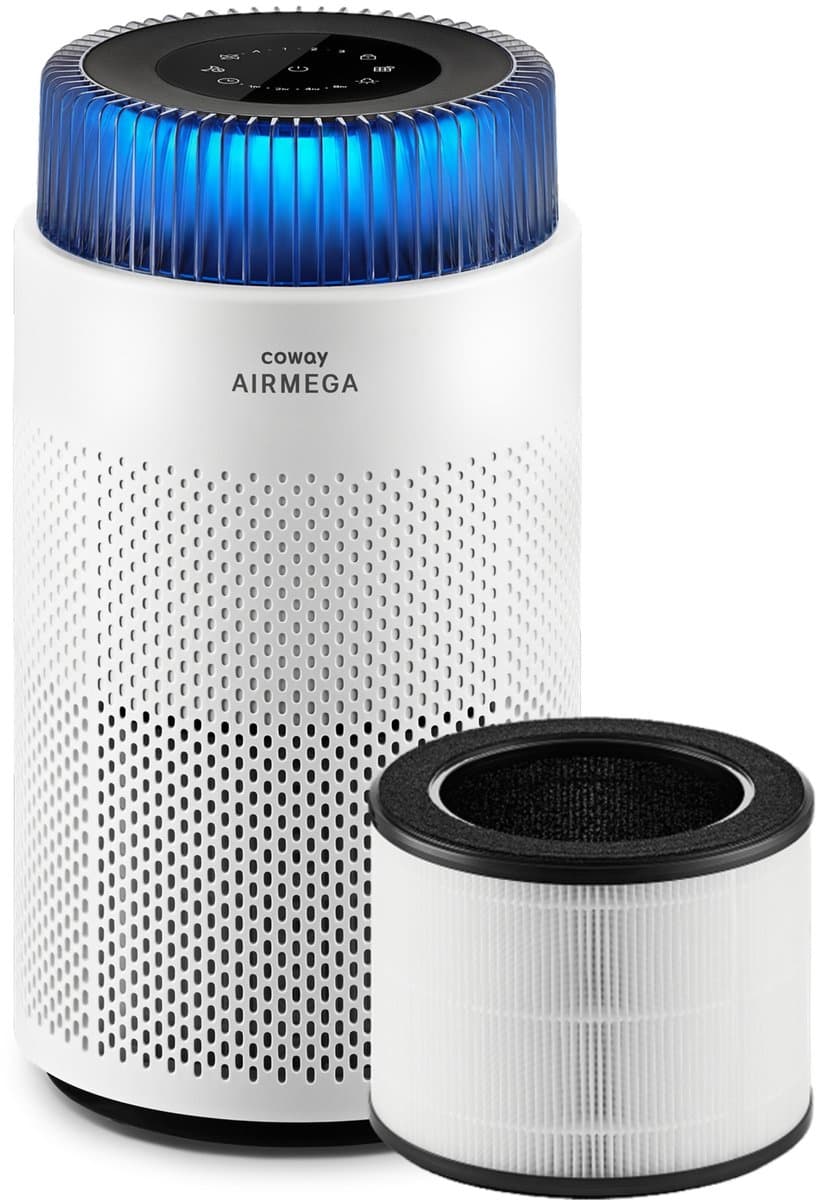 Coway Airmega 100 Luchtreiniger - Air Purifier - 244 m³/u - HEPA filter + koolstoffilter - Verwijdert tot 99,97% van fijne en ultrafijne deeltjes - Tegen stof, pollen en allergenen - Fluisterstil (20 dB) - ECARF gecertificeerd