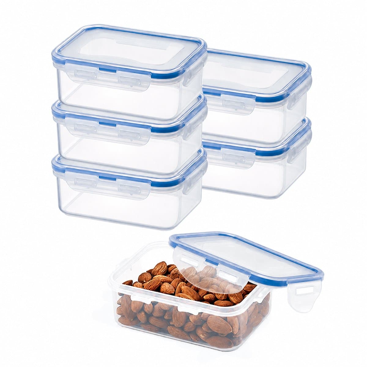 Lock&Lock Diepvriesbakjes - Meal prep bakjes - Vershoudbakjes - 350 ml - Set 6 stuks - 100% Lekvrij - BPA vrij - PFAS vrij - Magnetron bakjes met deksel - Diepvriesdozen - Bewaarbakjes - Vershouddoos - Snackdoosjes - Transparant