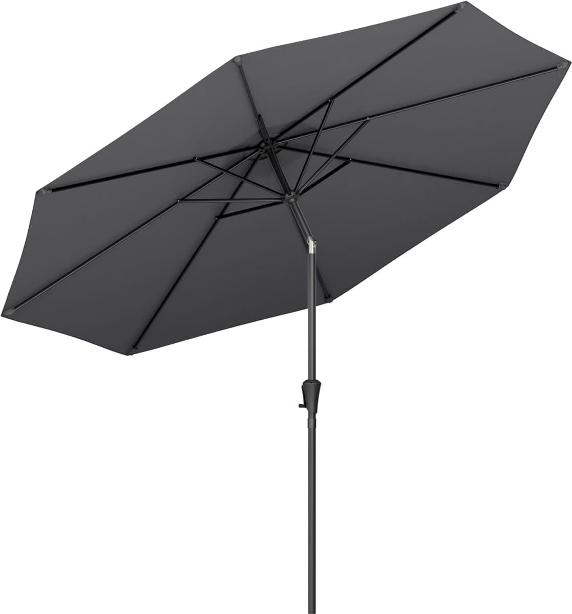 LifeGoods Parasol - Tuin - Ø300 cm - 30° Kantelbaar - Waterdicht - UPF50+ - Donkergrijs