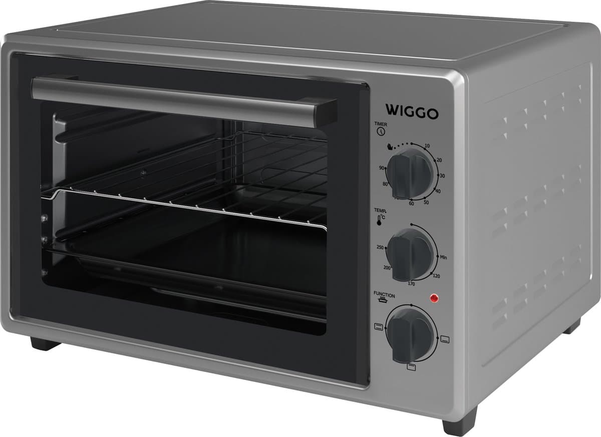 Wiggo WMO-E353(X) - Vrijstaande Mini Oven - Electrisch - 50 CM - 35 liter - 1800 W - 5 Jaar Garantie - Roestvrijstaal