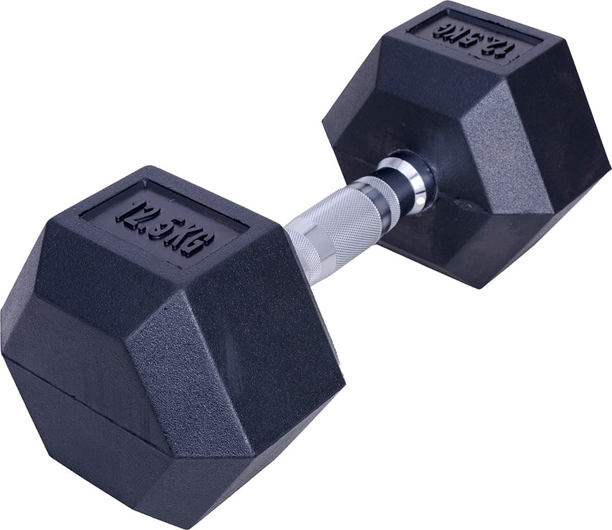 ForzaFit Hexagon Dumbbell 12.5 kg - Zwart - Rubber - Halter Gewicht voor Fitness